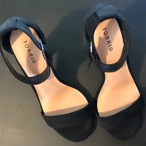 Torrid Black Two Strap Tapered Heel